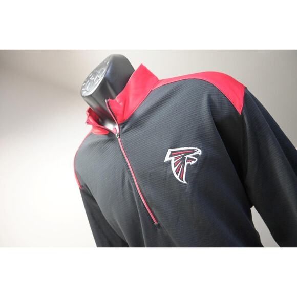 Antigua Golf Jacket Athletic Black 1/4 Zip Atlanta Falcons NFL Mens Sz XL - Picture 1 of 8